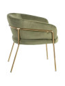 Fauteuil velours vert Anita