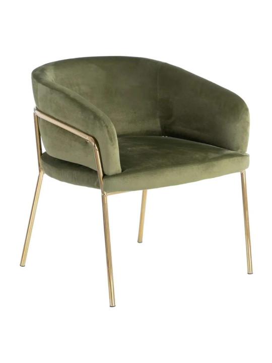 Fauteuil velours vert Anita