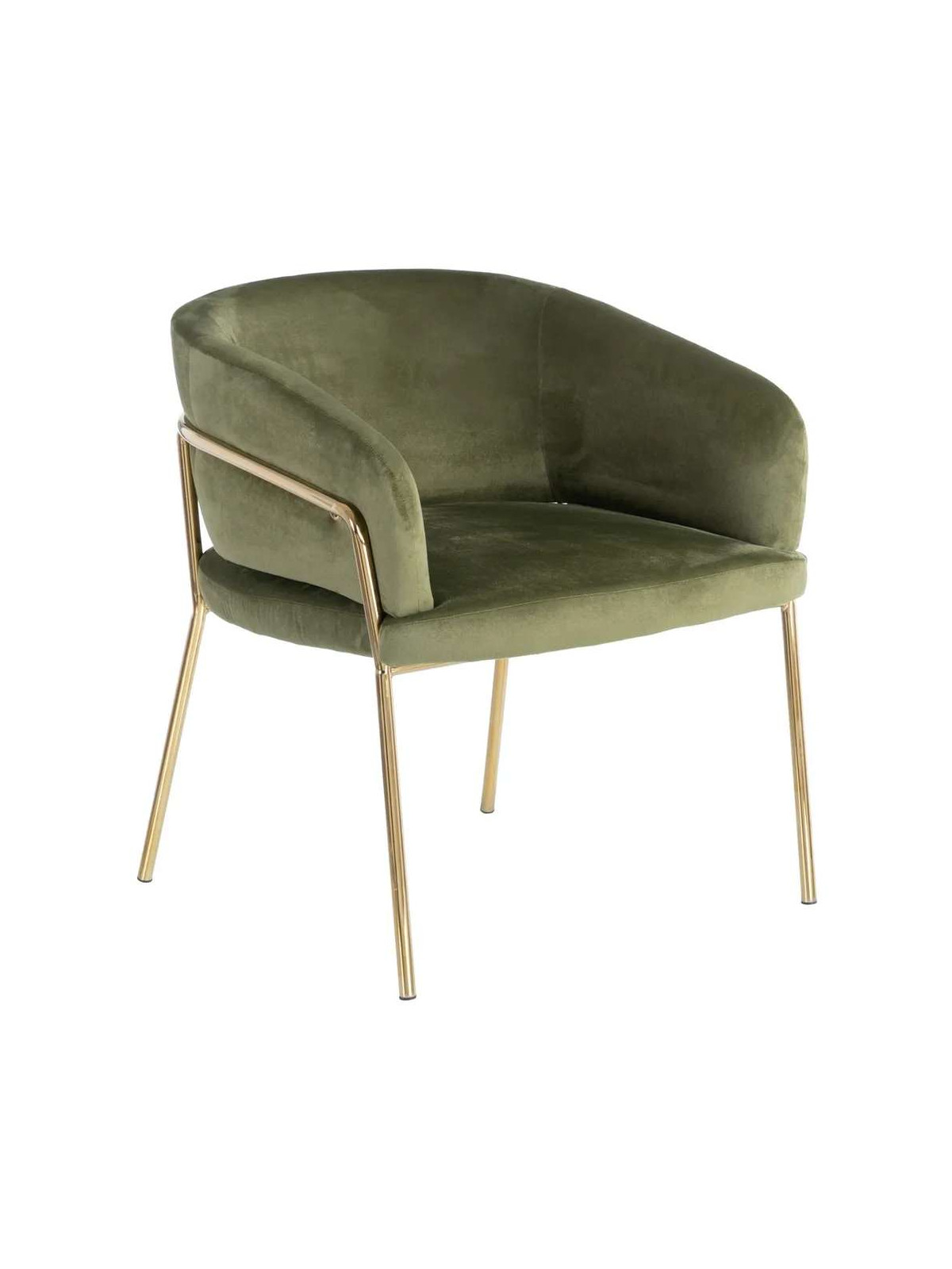 Fauteuil velours vert Anita