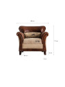 Fauteuil vintage cuir vieilli