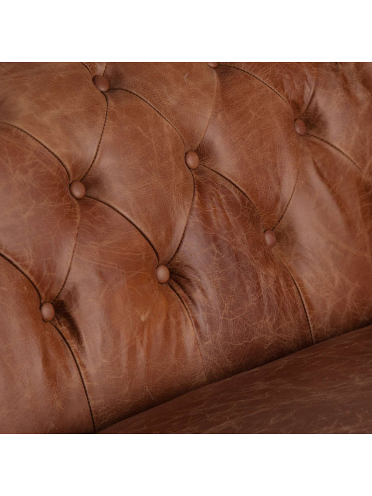 Canapé  chesterfield Rima en cuir marron