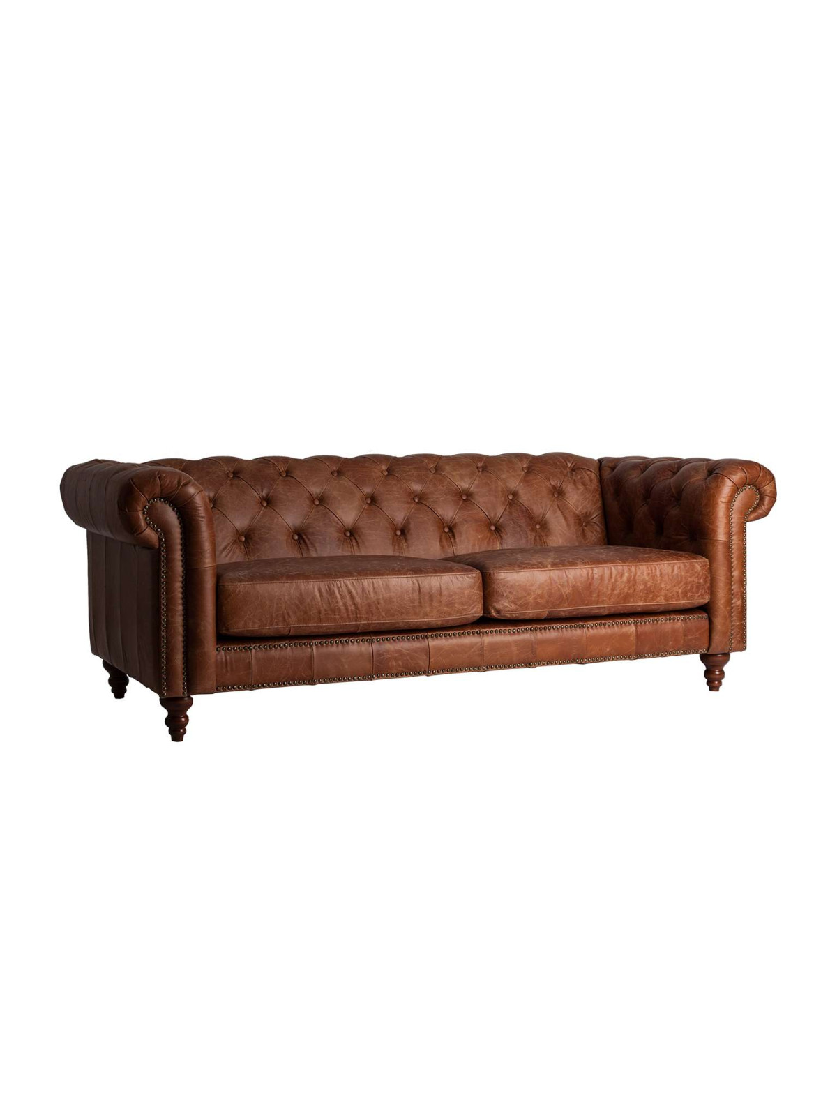 Canapé  chesterfield Rima en cuir marron