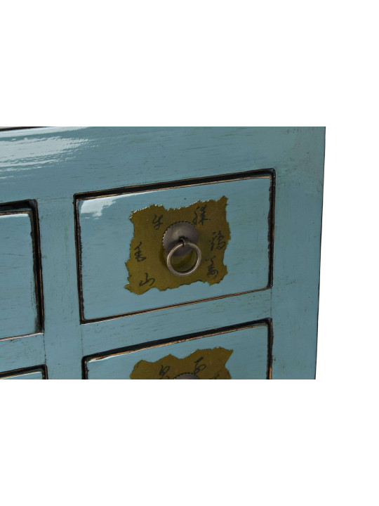 Console turquoise Coloane en bois d’orme