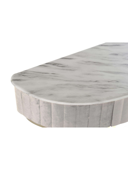 Console  Amanda velours gris et marbre