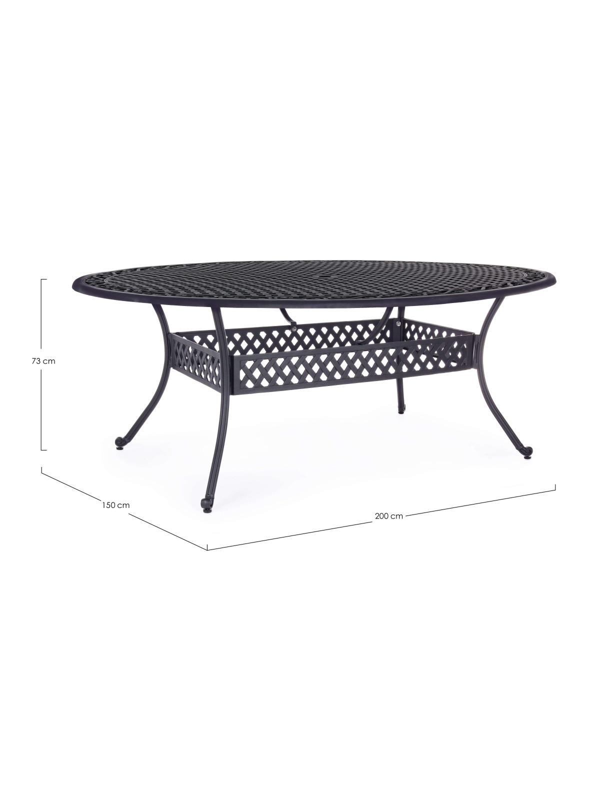 Table Ivrea ovale noire