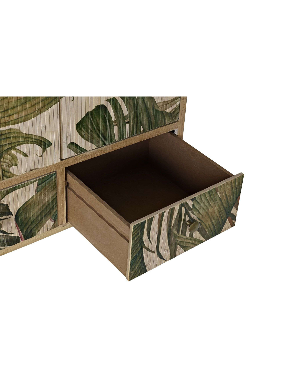 Armoire en bois motif tropical