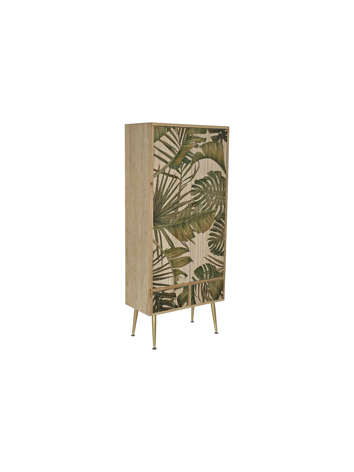 Armoire en bois motif tropical