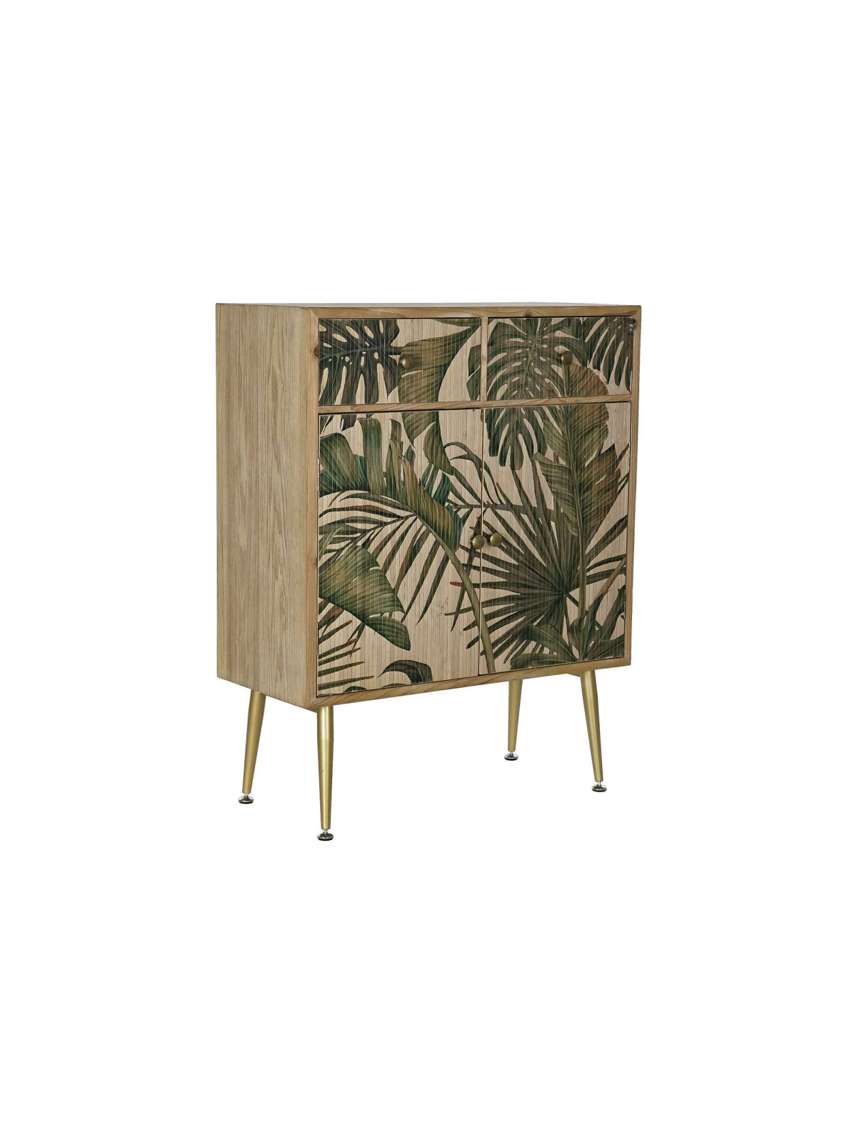 Buffet en bois motif tropical