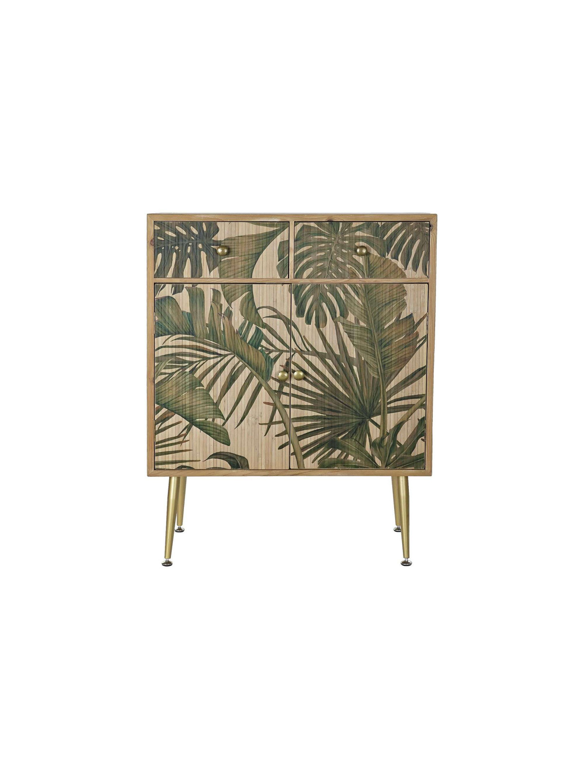 Buffet en bois motif tropical