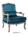 Fauteuil Cabriolet Arianne  velours bleu