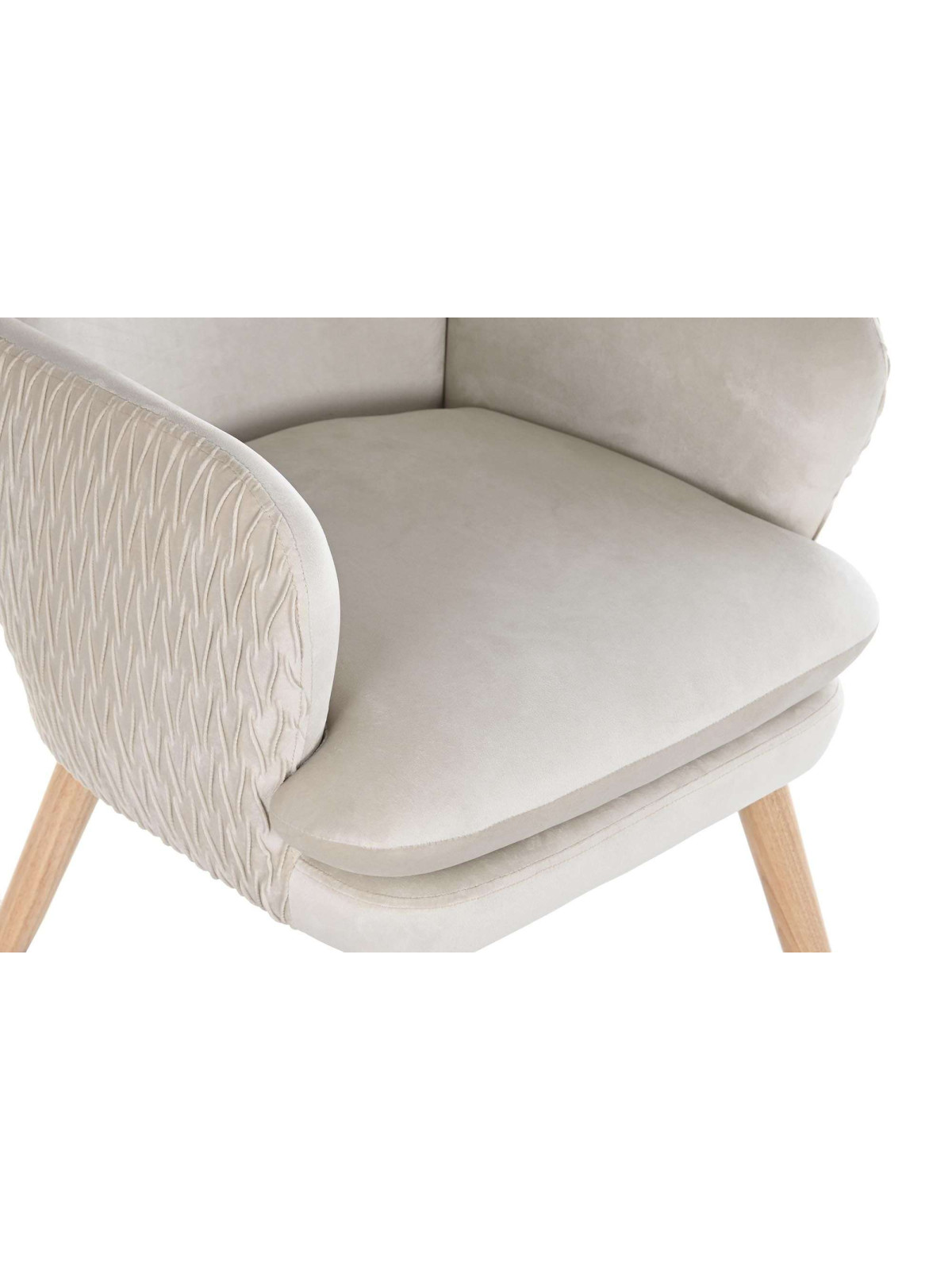 Fauteuil en velours beige Théa