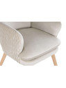 Fauteuil en velours beige Théa