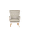 Fauteuil en velours beige Théa