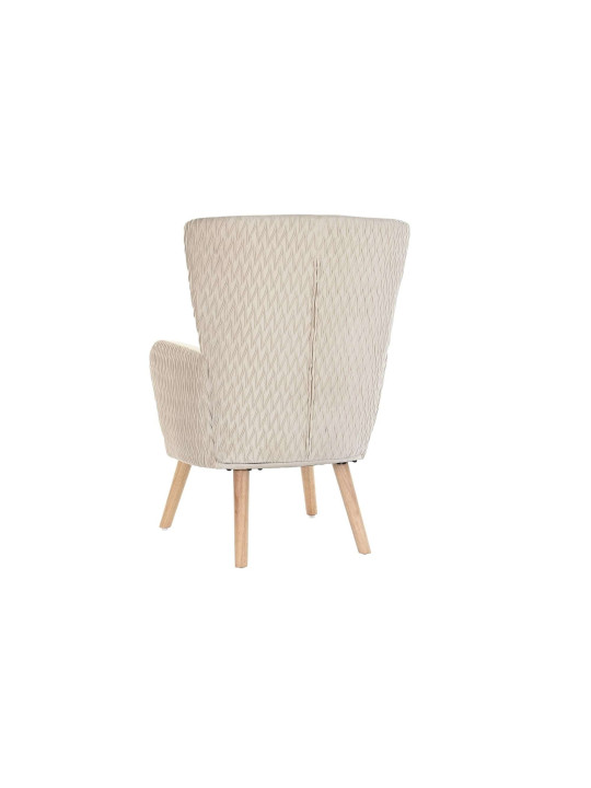 Fauteuil en velours beige Théa