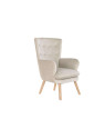 Fauteuil en velours beige Théa