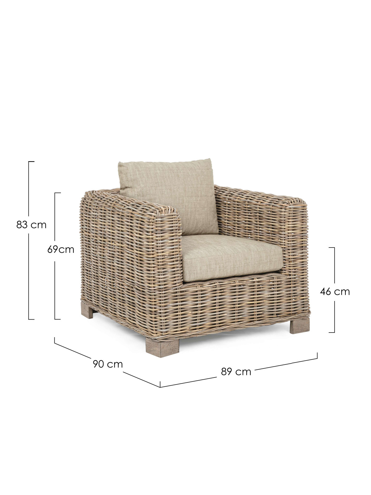 Fauteuil Fortaleza en rotin