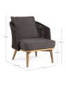 Fauteuil Ninfa en teck noir