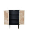 Armoire Abby bois noir et cannage en rotin