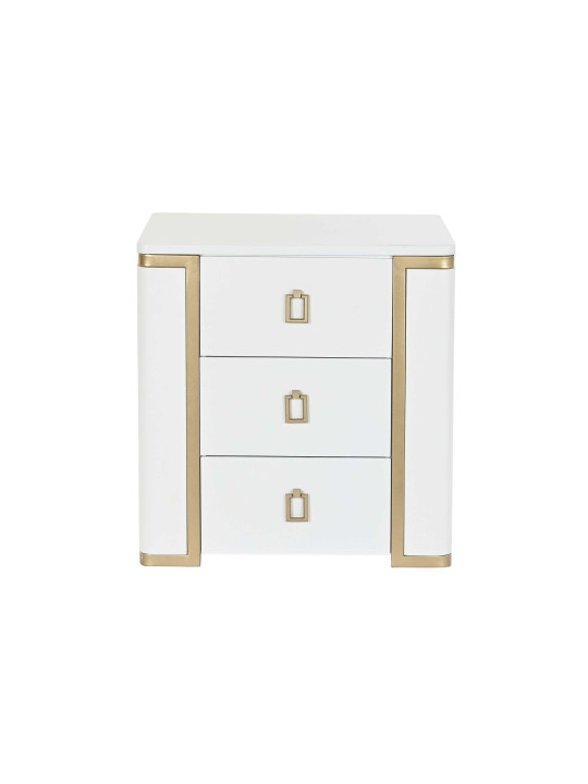 Table de chevet Naxos en bois blanc