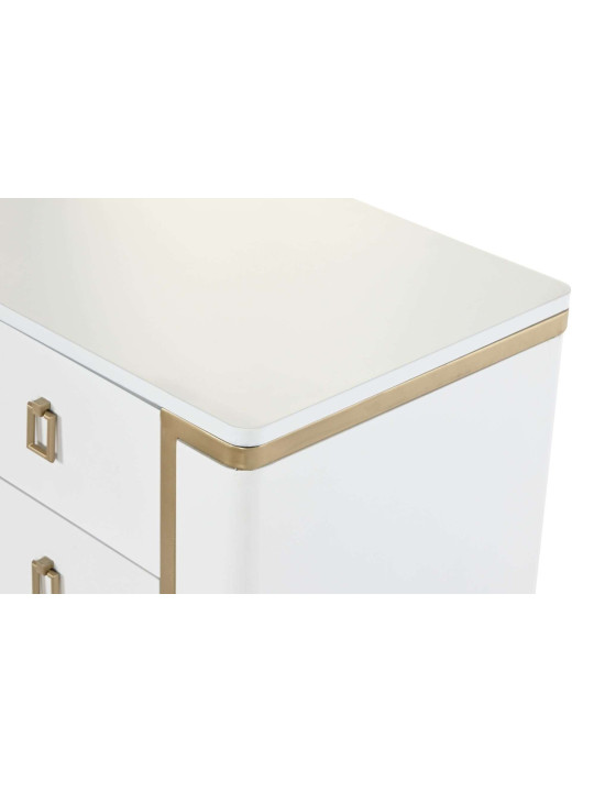 Table de chevet Naxos en bois blanc