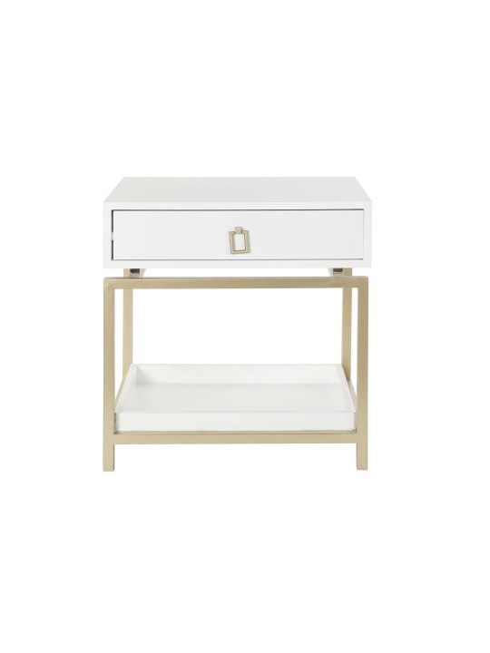 Table de chevet blanche contemporaine Naxos