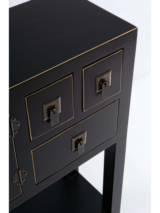 Console 2 portes 6 tiroirs Pechino noire