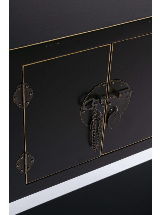 Console 2 portes 6 tiroirs Pechino noire