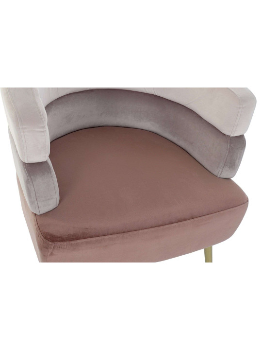 Fauteuil design velours rose