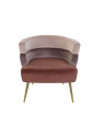 Fauteuil design velours rose