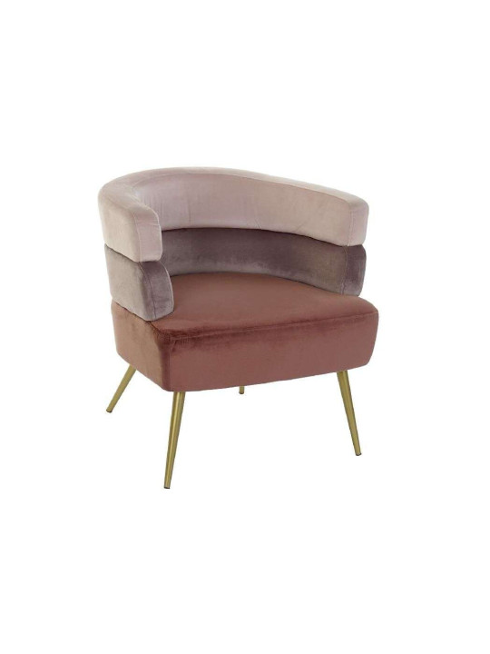 Fauteuil design velours rose