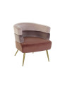 Fauteuil design velours rose