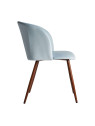 Set de 2 chaises contemporaines velours bleu