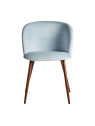 Set de 2 chaises contemporaines velours bleu