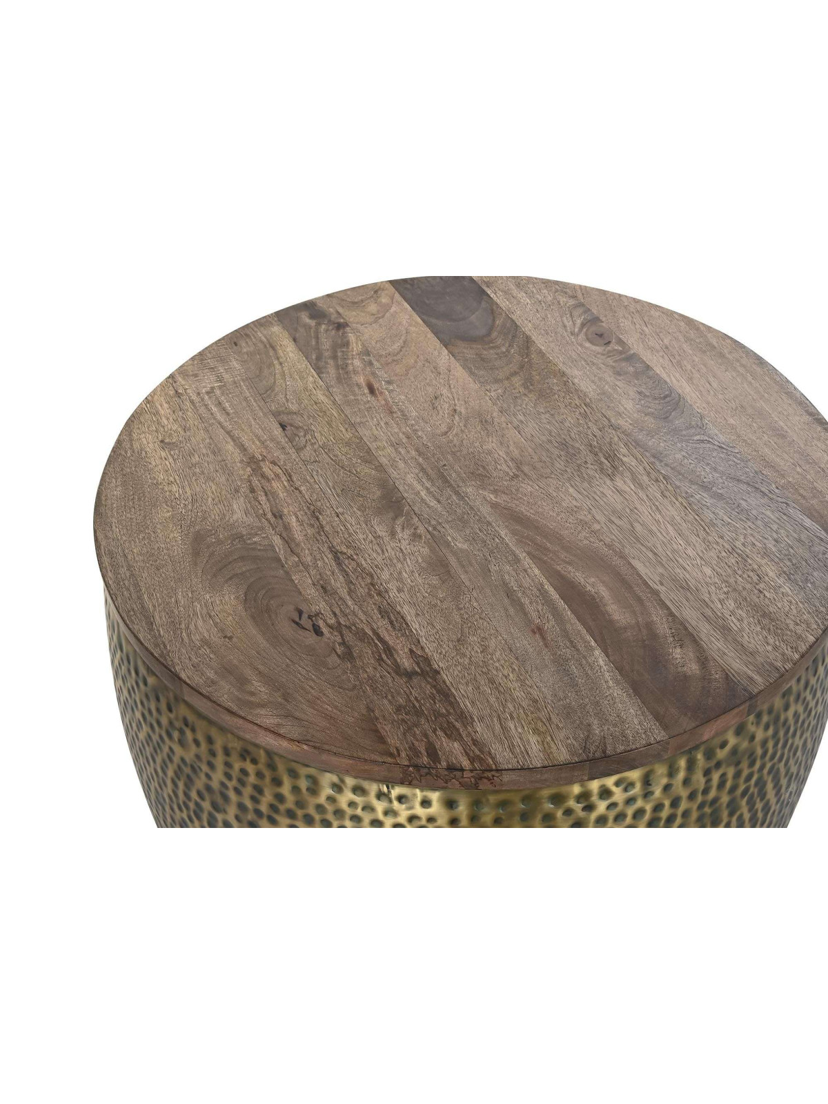 Table basse Tambour en métal et bois