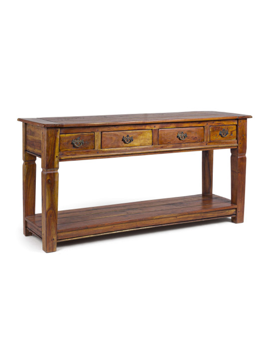 Console chateaux en bois d'acacia