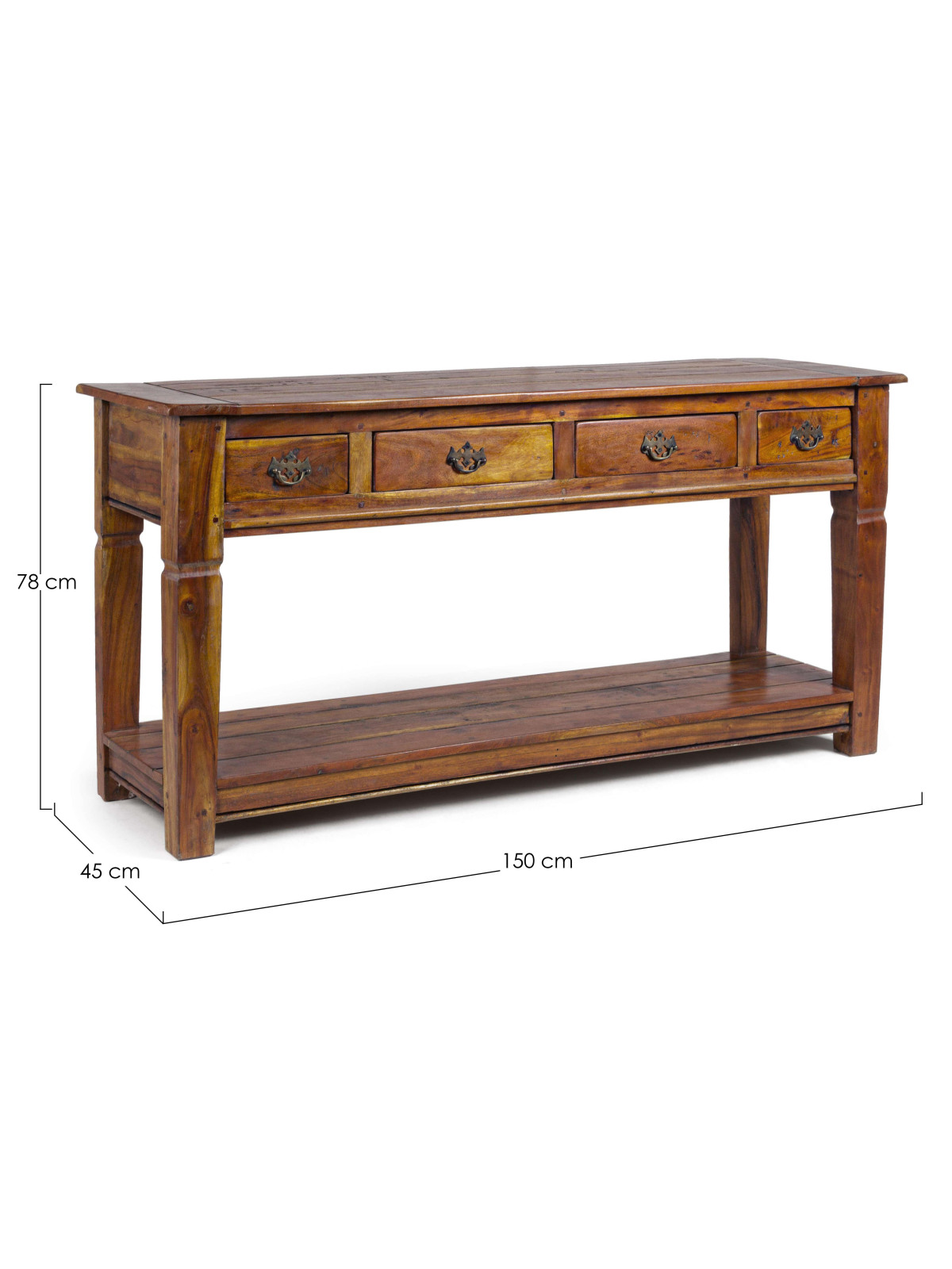 Console chateaux en bois d'acacia