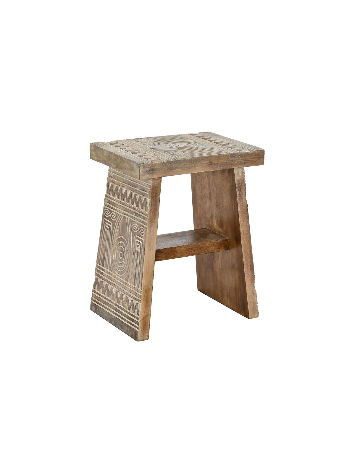 Table d'appoint en bois gravé