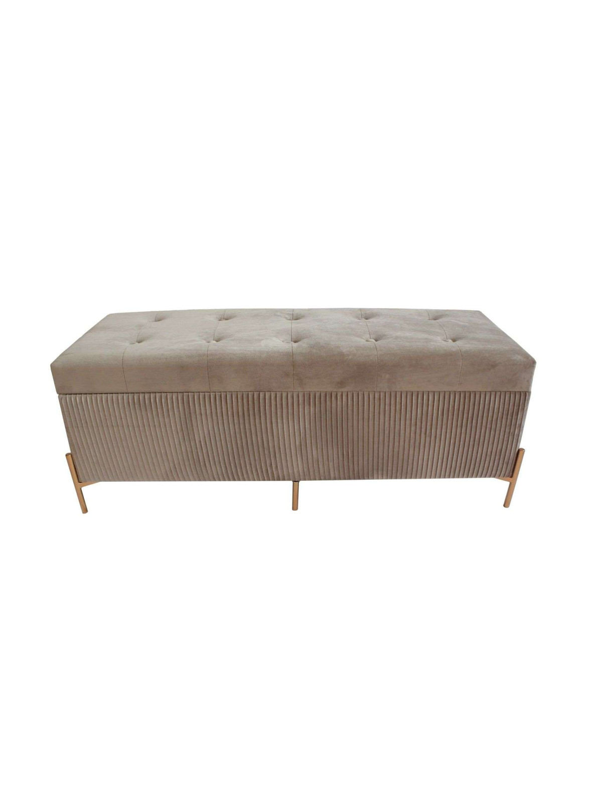 Banquette contemporaine en velours beige