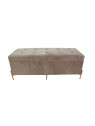 Banquette contemporaine en velours beige