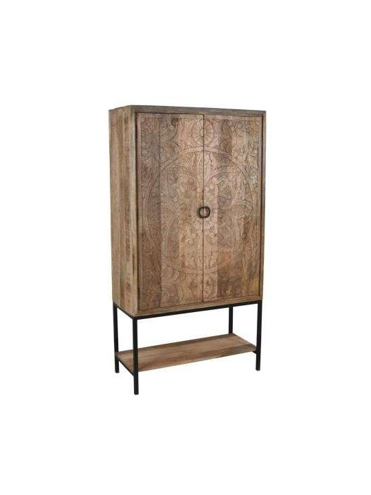 Armoire Digha en bois de manguier et métal noir