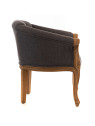 Fauteuil crapaud gris en bois d'acajou Amadeus