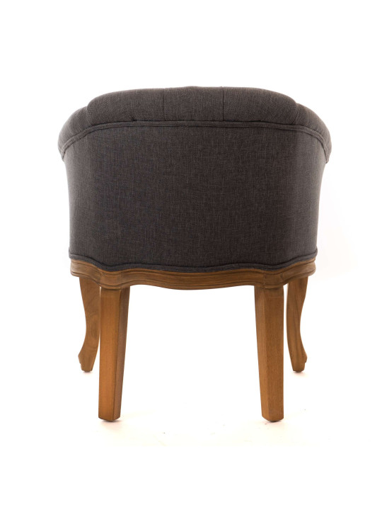 Fauteuil crapaud gris en bois d'acajou Amadeus