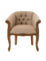 Fauteuil crapaud gris en bois d'acajou Amadeus