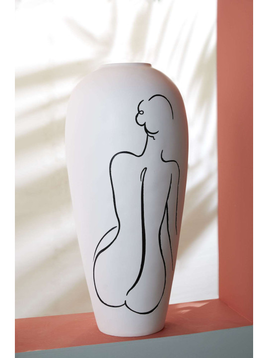 Vase femme blanc mate