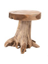 Tabouret rond bois Teck