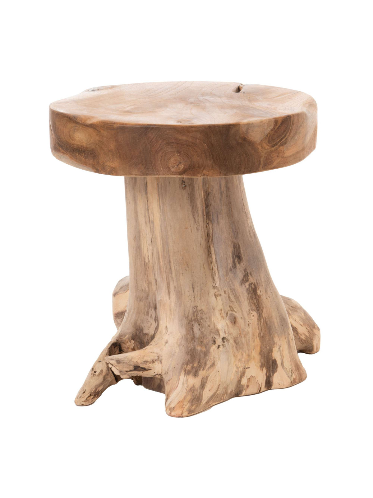 Tabouret rond bois Teck