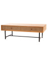 Table basse Ina en bois et cannage