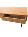 Table basse Ina en bois et cannage