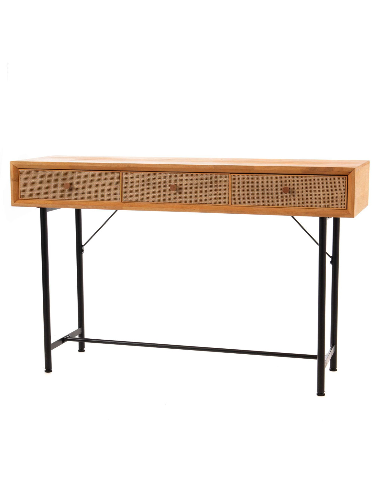 Console Ina en bois et cannage