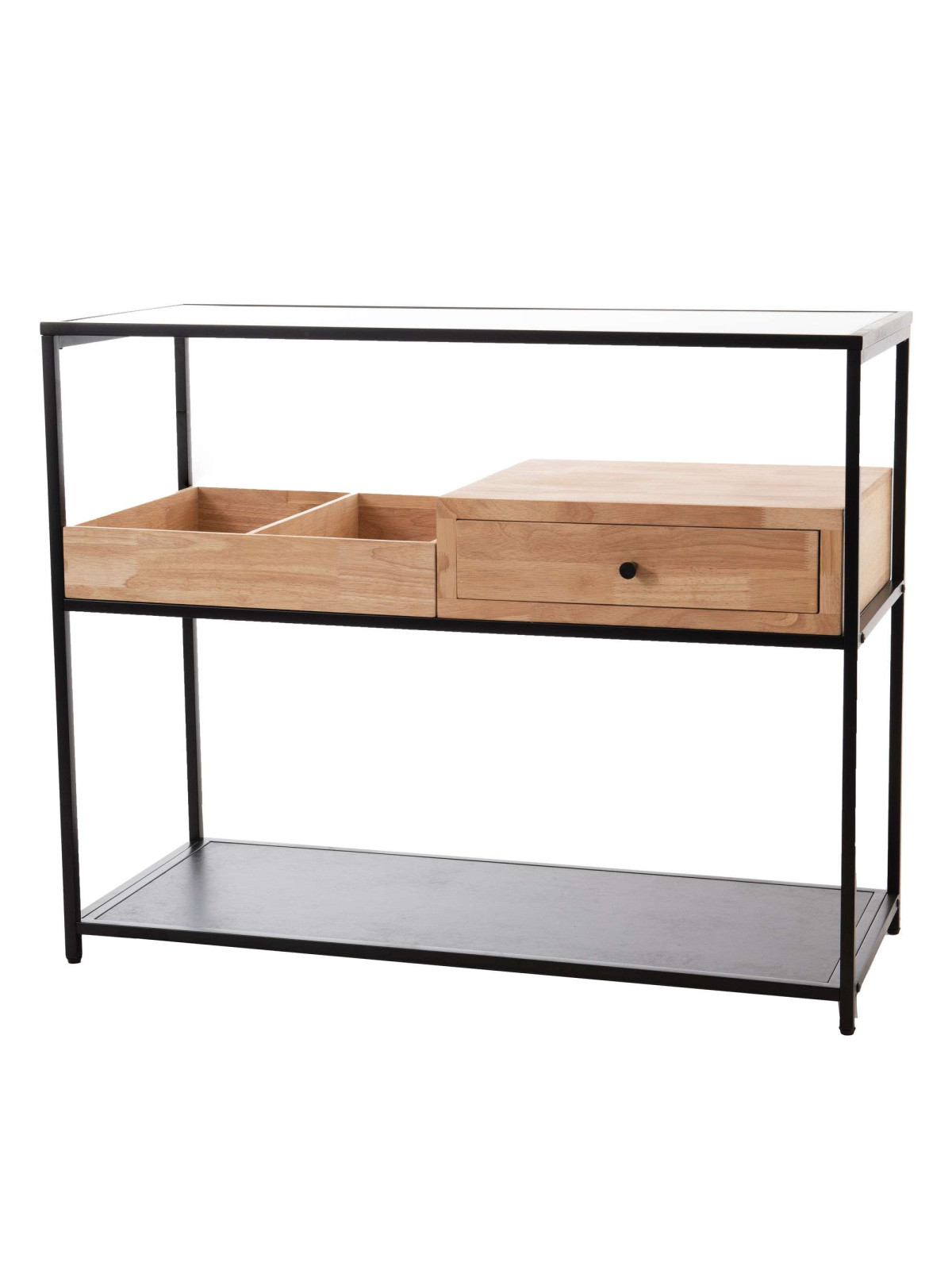 Console Lilo en bois et verre